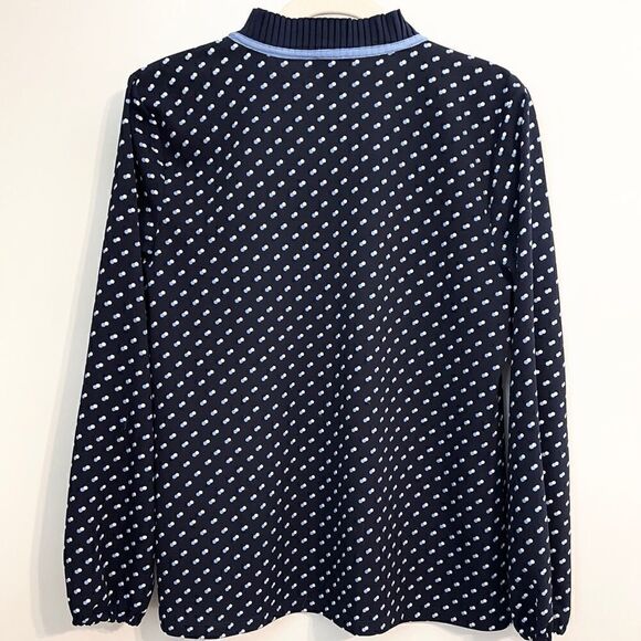 Talbots Tie Neck Pleated Top Size MP - Picture 4 of 7